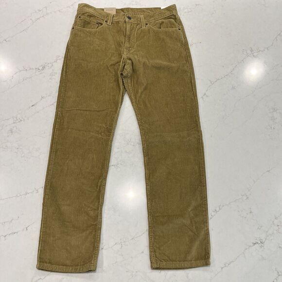 Levis NEW Corduroy Pants Womens 31 X 30 Straight Leg Irregular Golden Tan Cotton - Picture 1 of 13